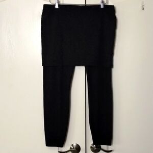 Cabi 3210 women's large skirt leggings Space dye black with white flecks stretch
